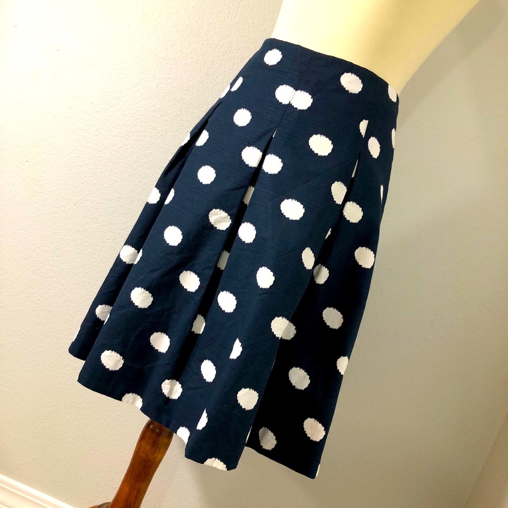 THE LIMITED Polka Dot A-Line Skirt {Navy & White}